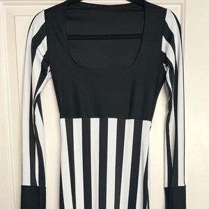 Black and White Striped Tina Carlyle "The Mask" Dress XS
